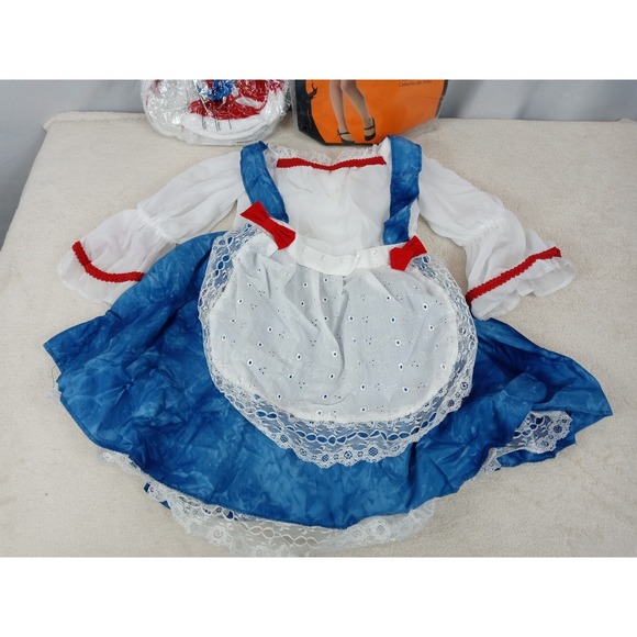 Rubies Rag Doll Girl‎ Costume Toddler 2T Halloween Red White Blue Dress Hat Wig - Picture 2 of 8